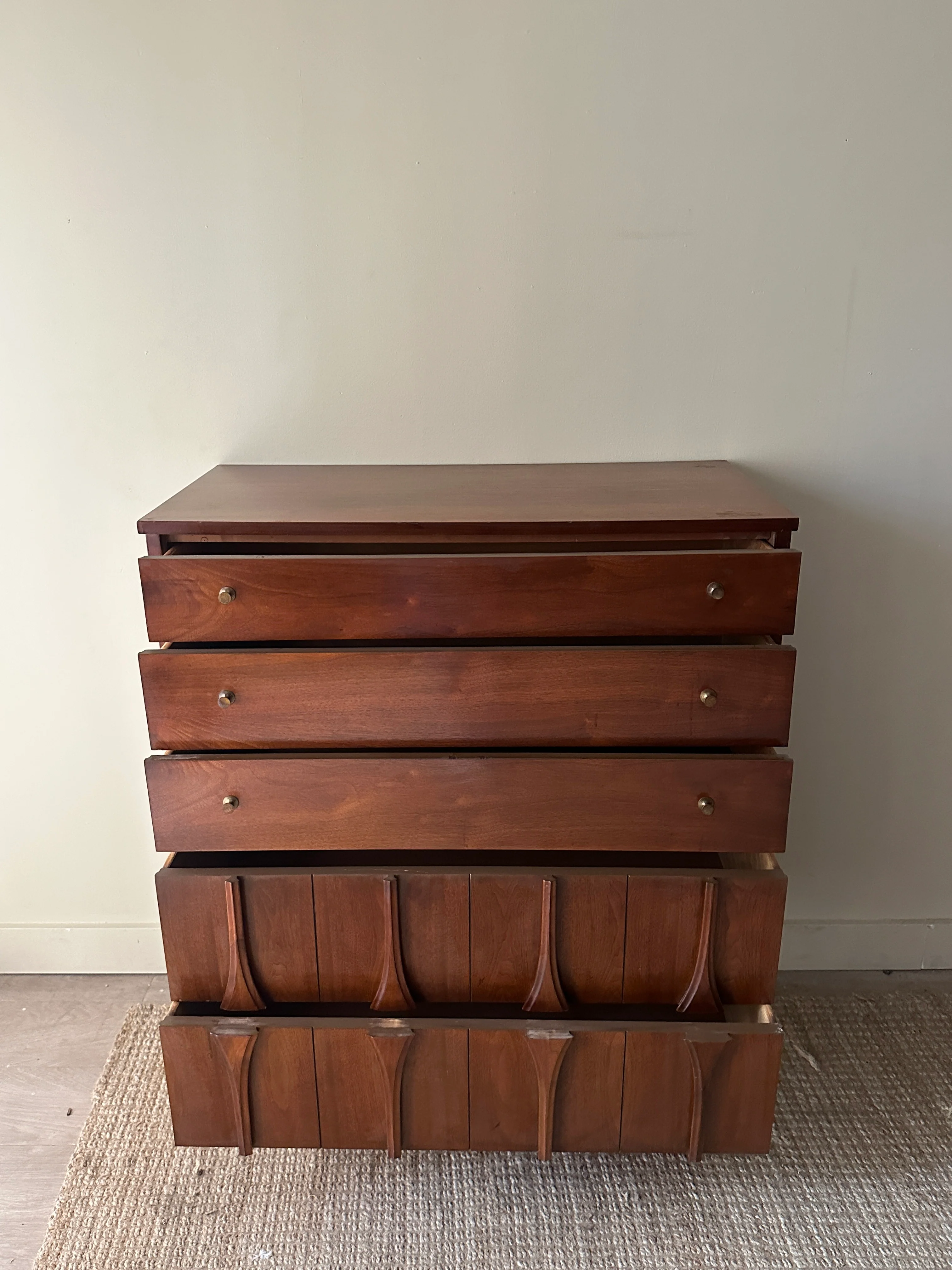 Walnut tallboy dresser - Image 5