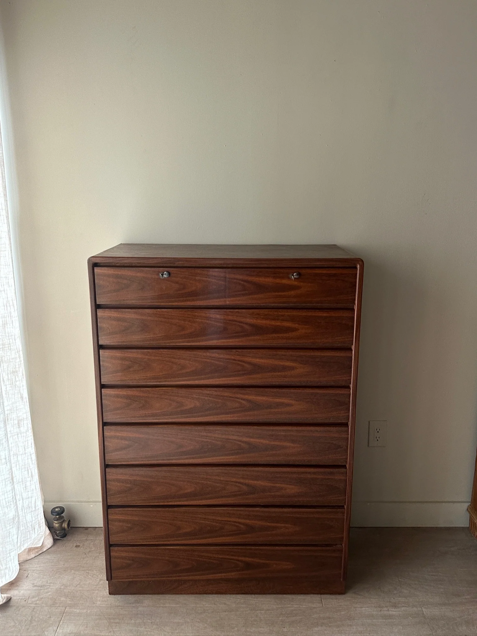 Walnut tallboy dresser - Image 2