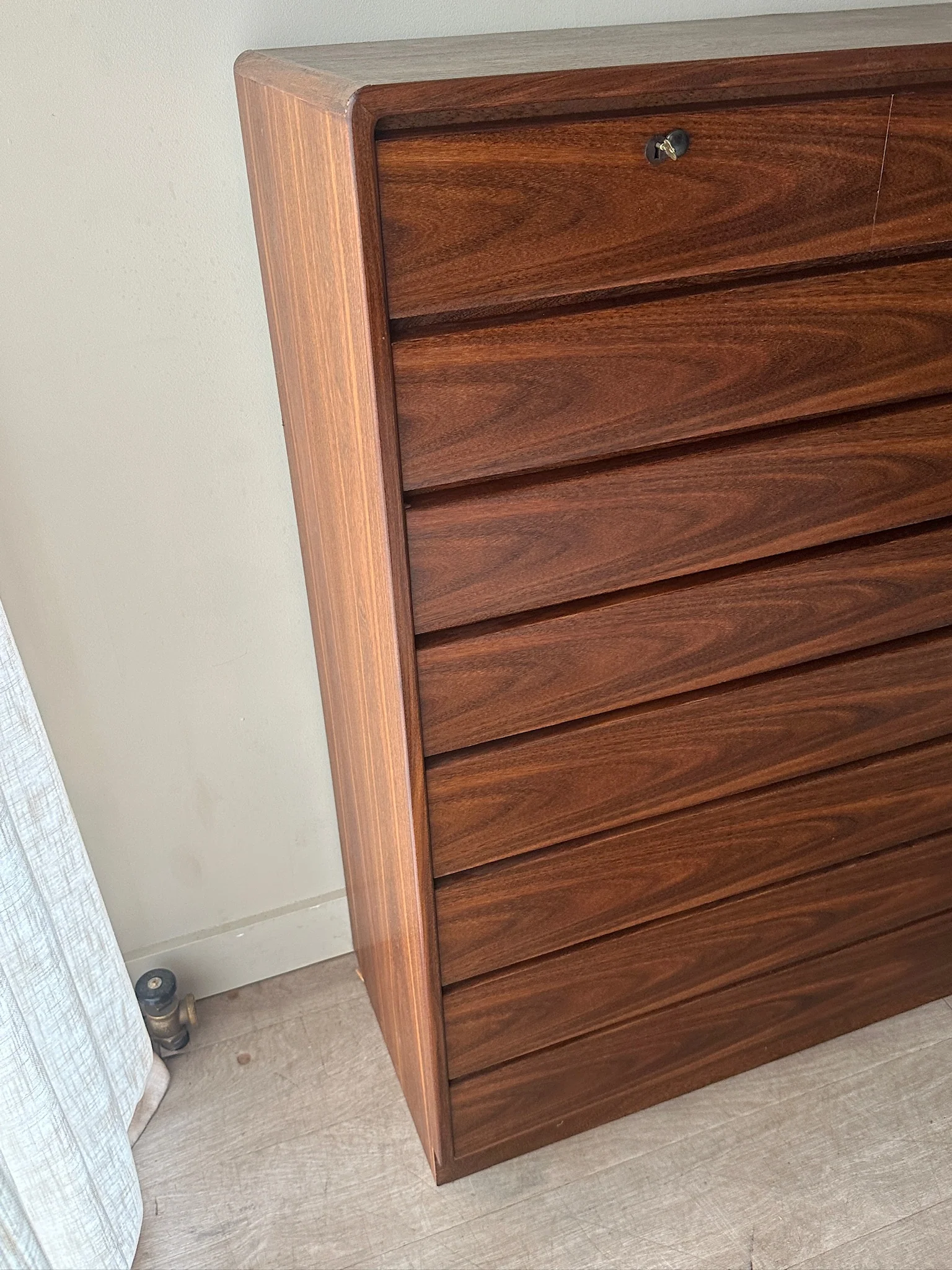 Walnut tallboy dresser - Image 3