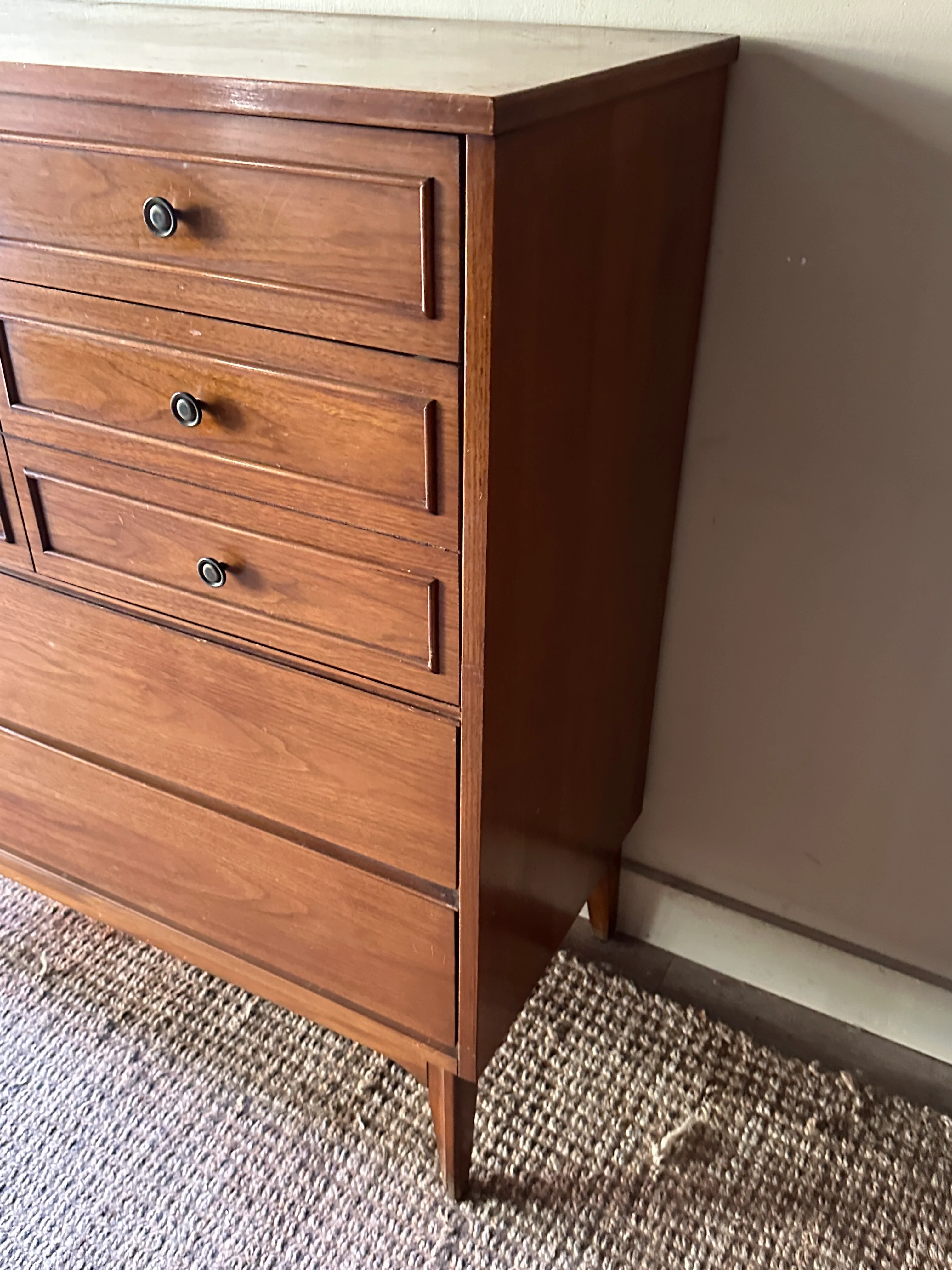 Walnut tallboy dresser - Image 4