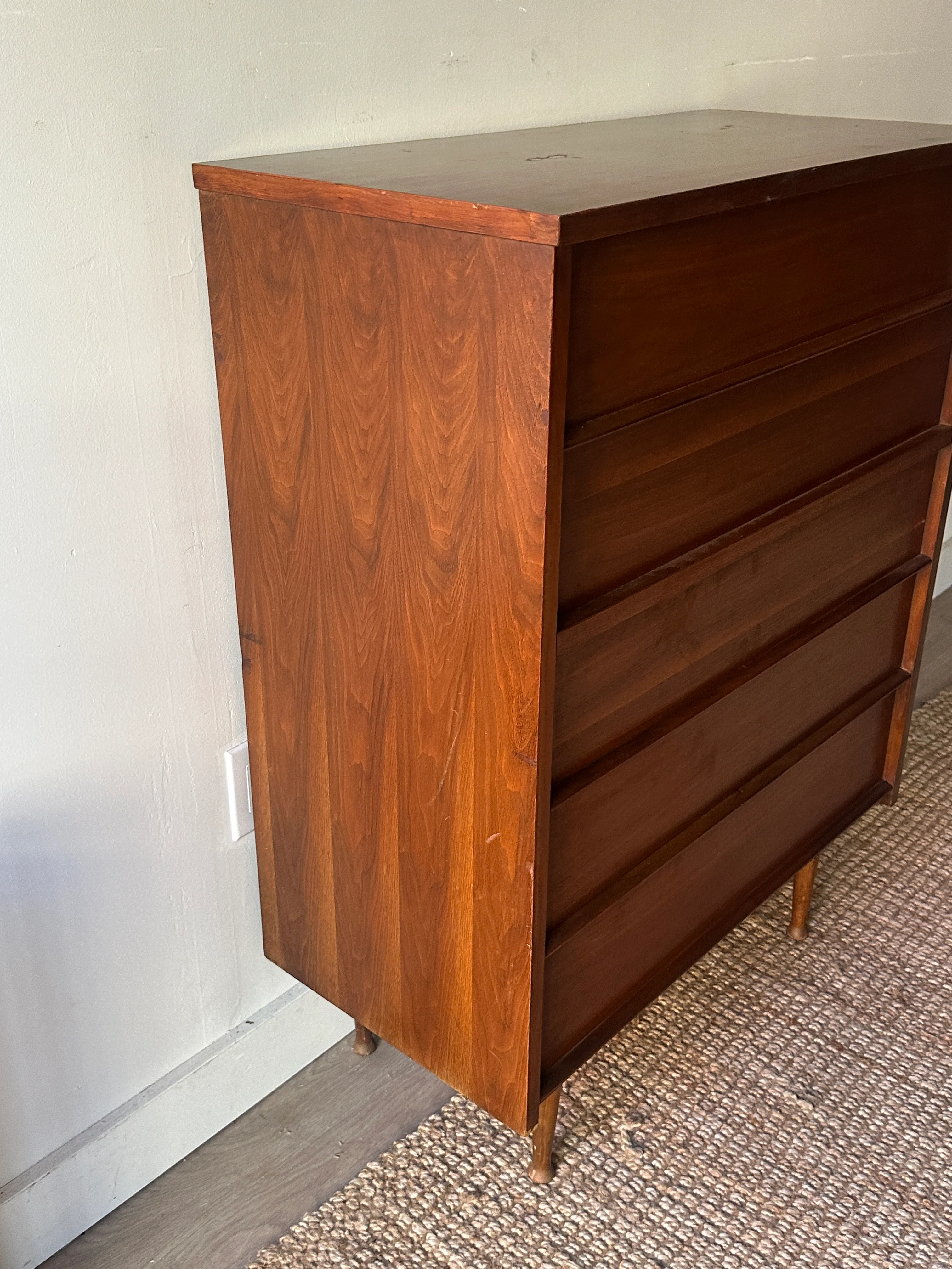 Walnut tallboy with painted top. - Image 2