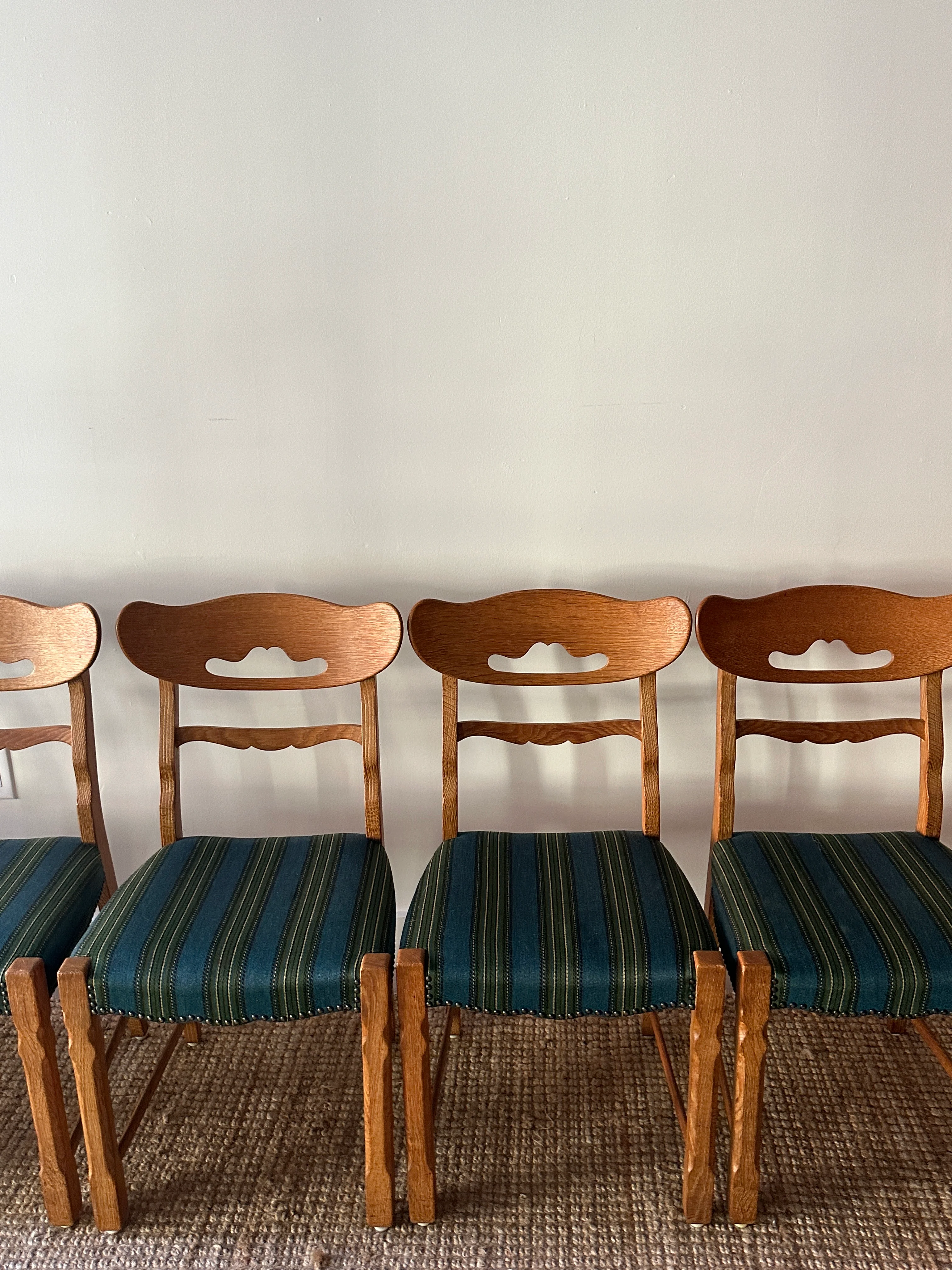 White oak wool and wool dining chairs sold in sets of 2 - Image 3