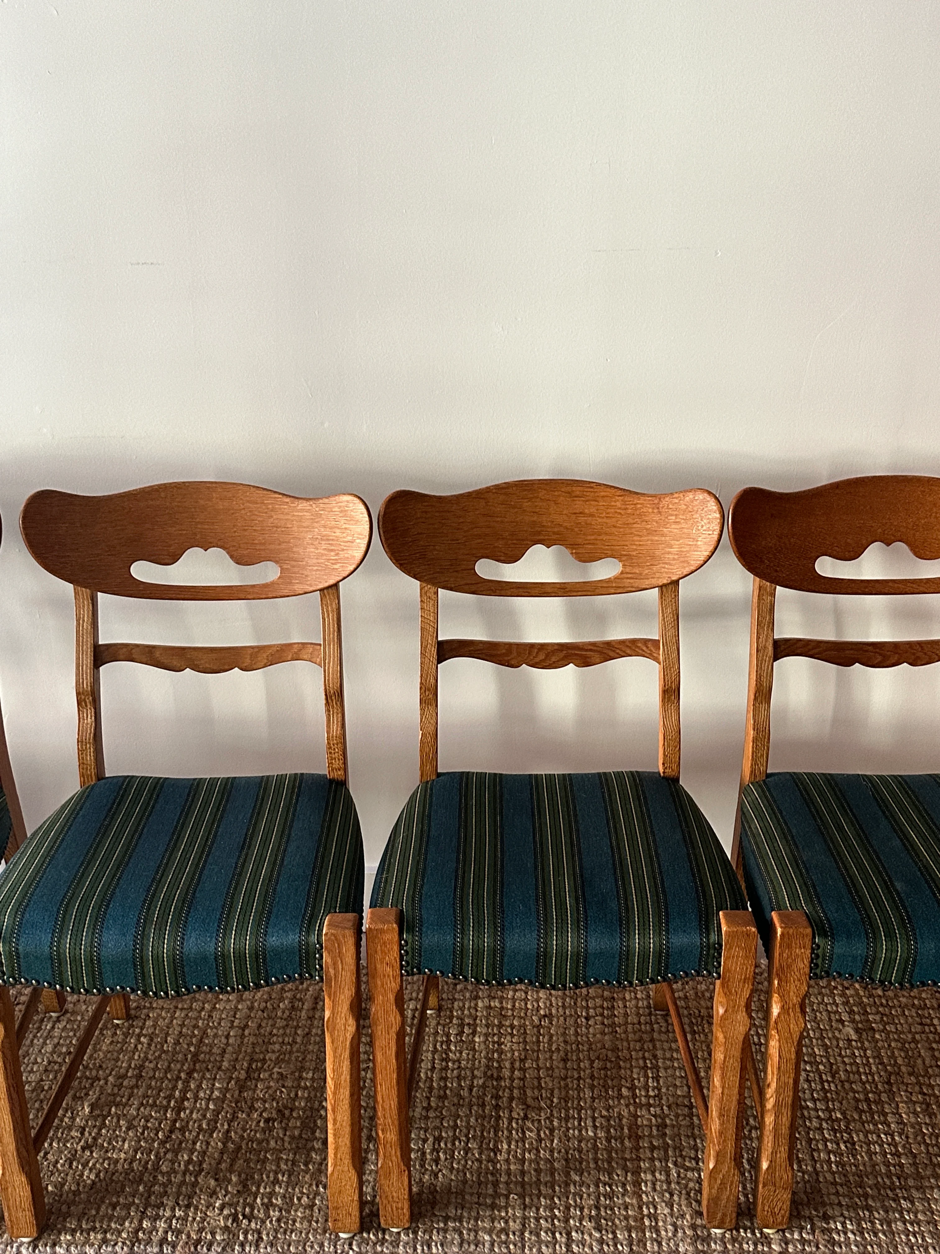 White oak wool and wool dining chairs sold in sets of 2 - Image 4