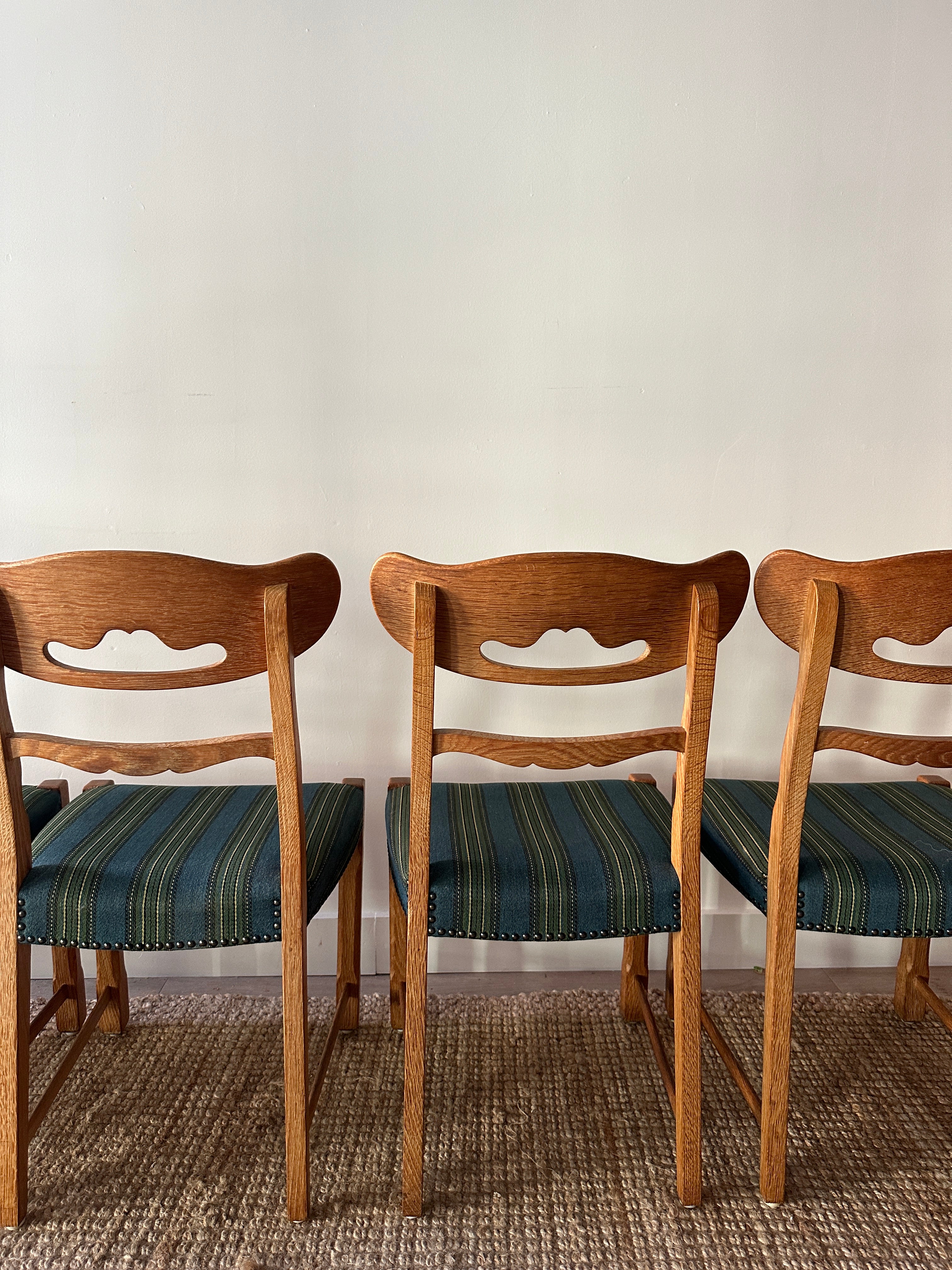 White oak wool and wool dining chairs sold in sets of 2 - Image 9