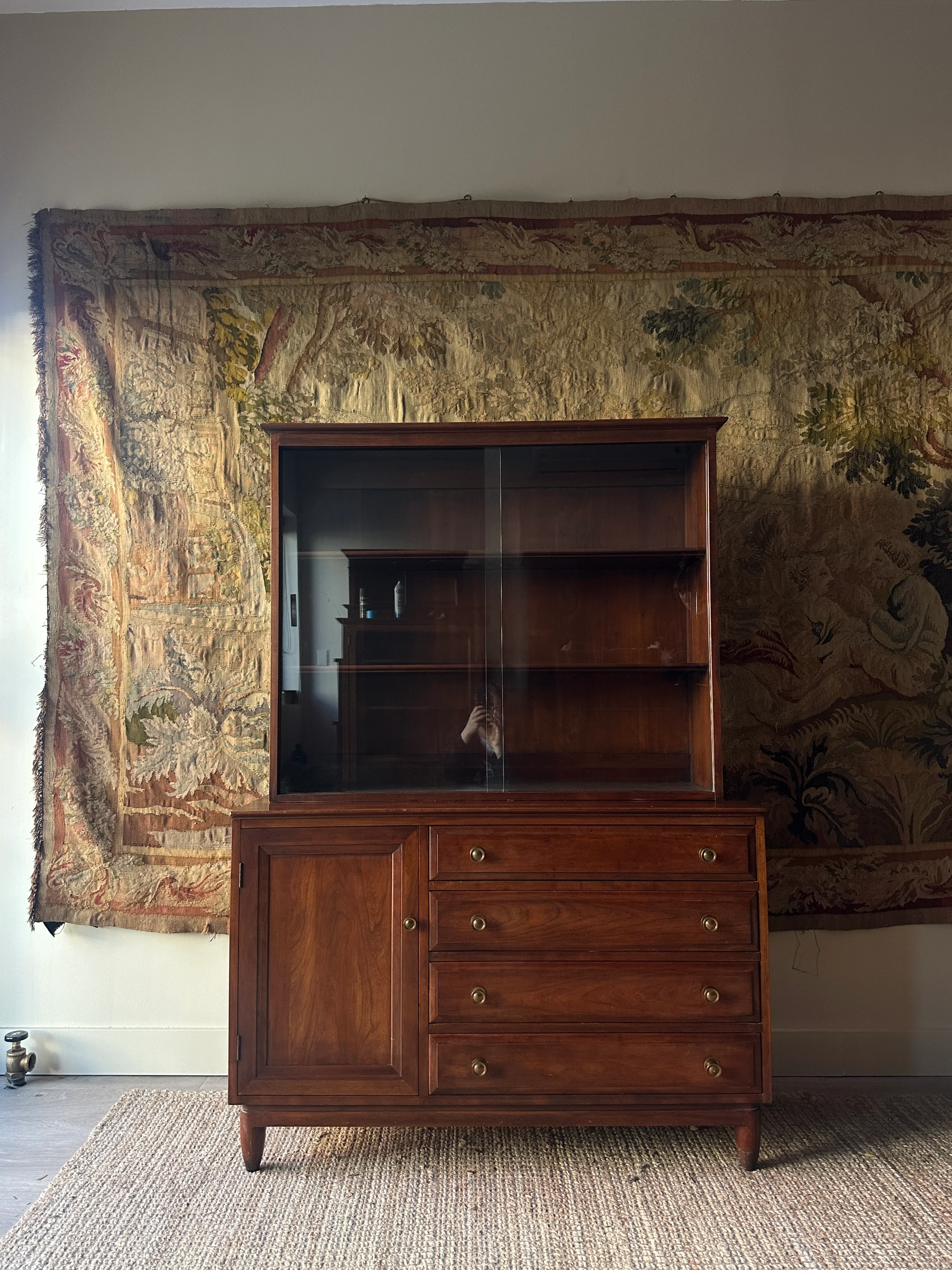 Willett cherry two piece hutch