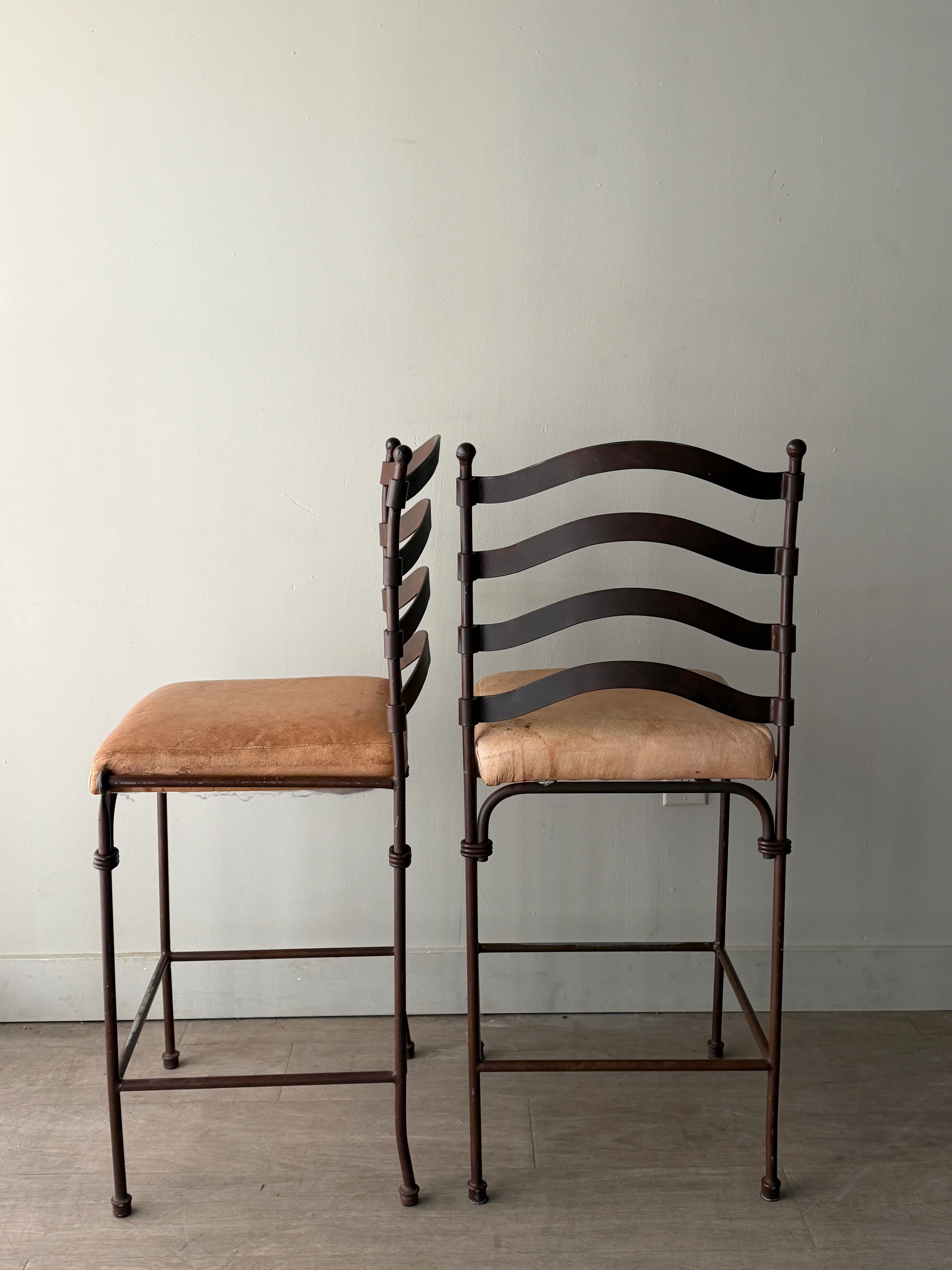 Wrought iron bar stools. Sold as pair. - Image 3
